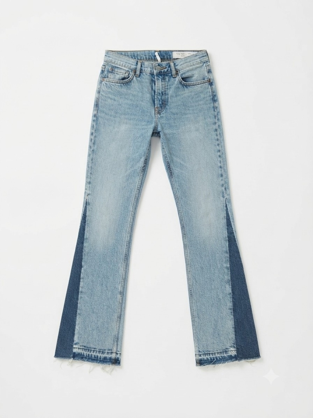 rag & bone Light Blue Two-Tone Flare Jeans